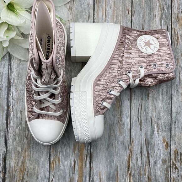 Chuck 70 De Luxe Heel Satin Hightop Boots Shoes Sneakers Size 7.5 - Picture 2 of 16